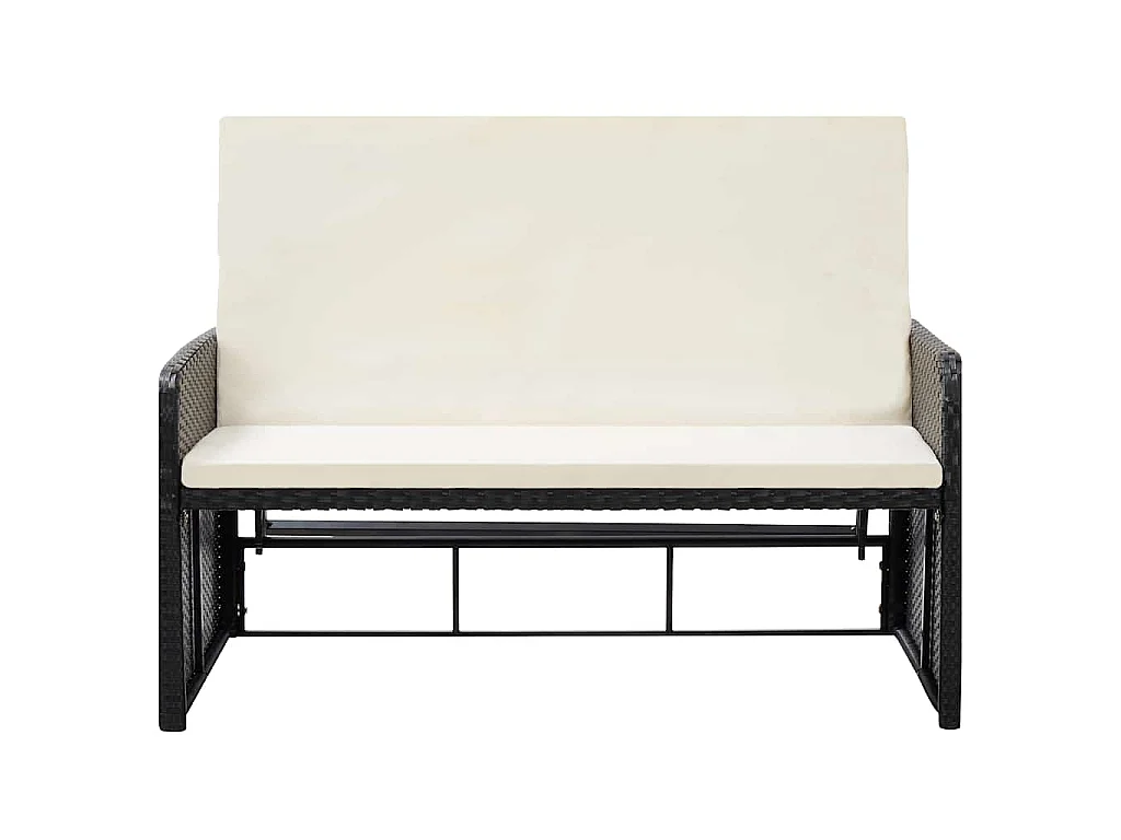 Set Divani da Giardino 2 pz con Cuscini in Polyrattan Nero