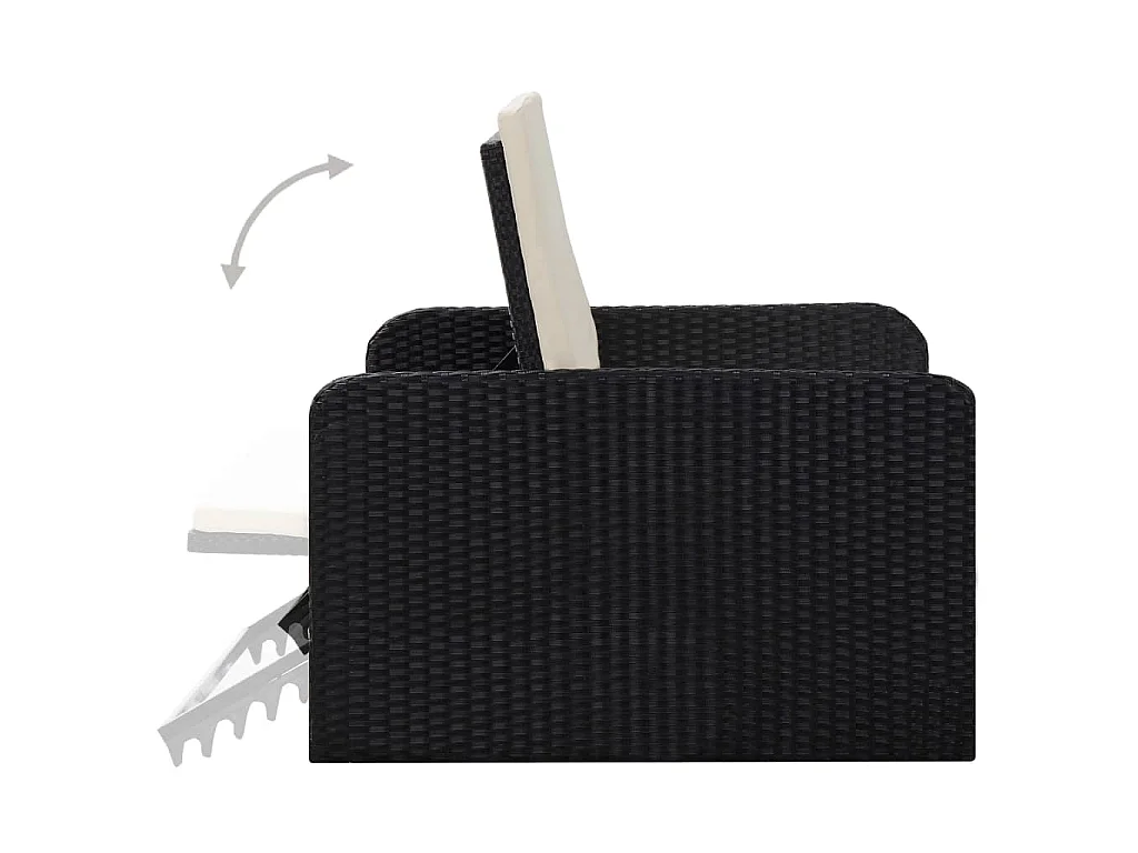 Set Divani da Giardino 2 pz con Cuscini in Polyrattan Nero