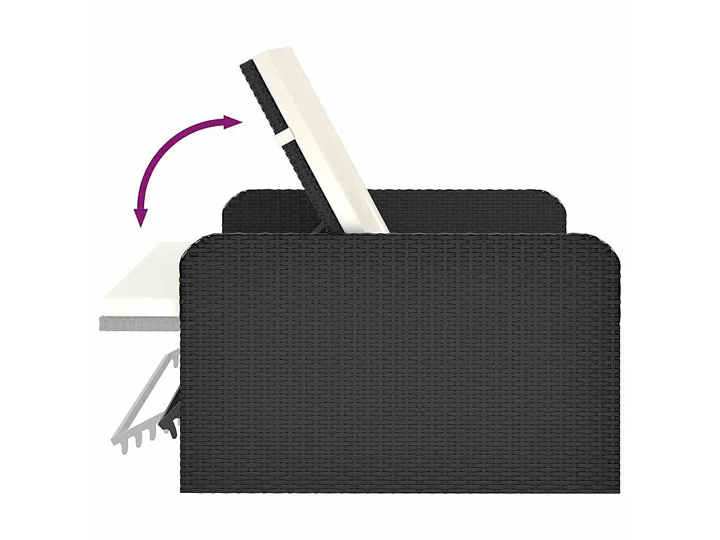Set Divani da Giardino 2 pz con Cuscini in Polyrattan Nero