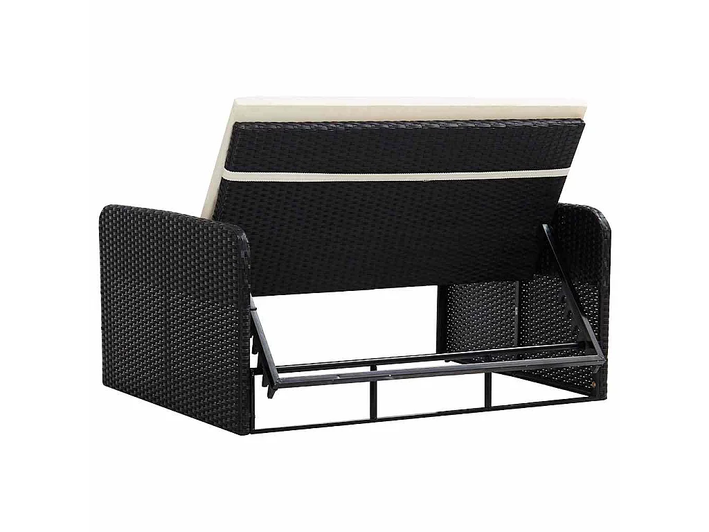 Set Divani da Giardino 2 pz con Cuscini in Polyrattan Nero