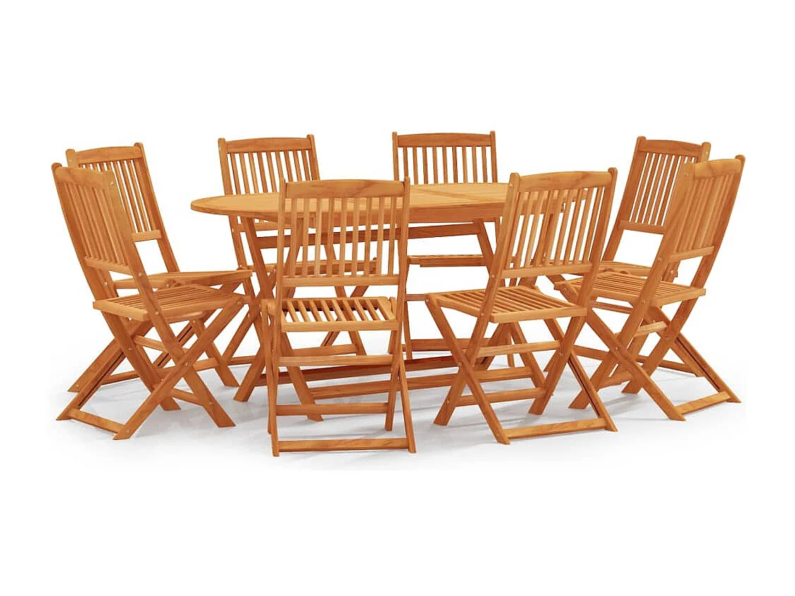 9-delige Tuinset inklapbaar massief eucalyptushout