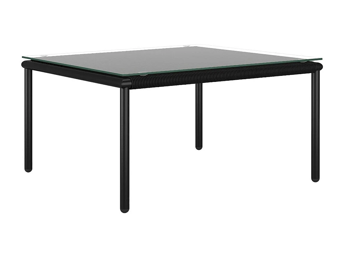 5 pcs conjunto lounge de jardim c/ almofadões PVC preto