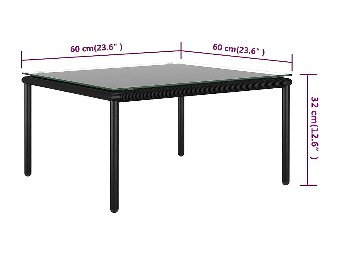 5-delige Loungeset met kussens PVC zwart
