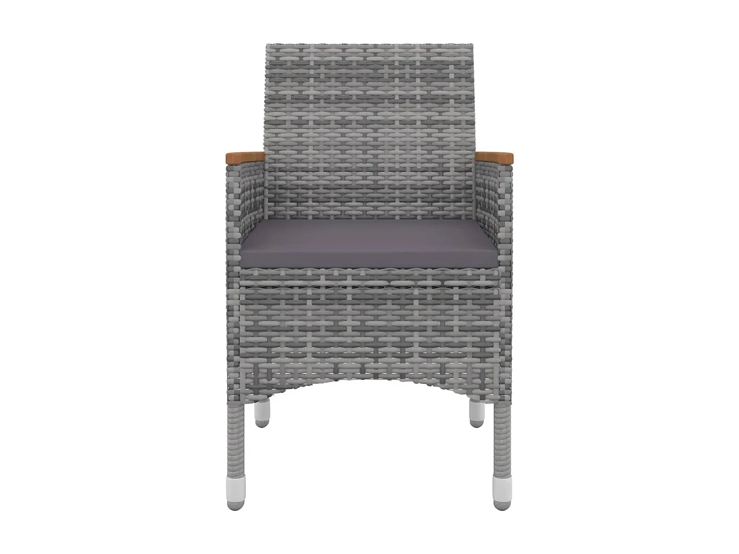 5-tlg. Garten-Essgruppe mit Auflagen Poly Rattan und Glas