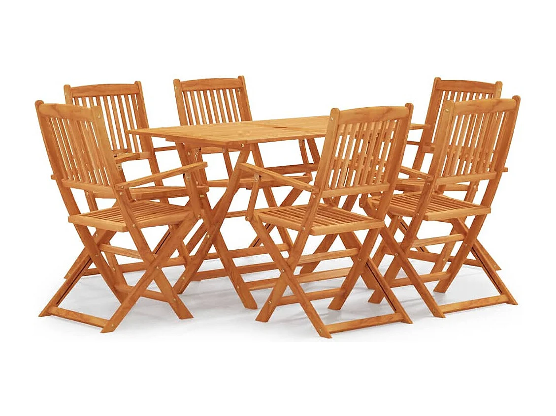 7-delige Tuinset inklapbaar massief eucalyptushout