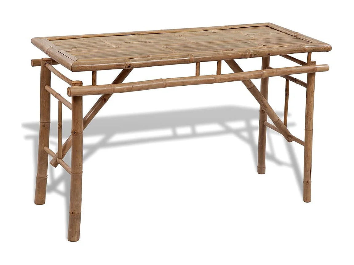 Tavolo da Birreria con 2 Panchine 100 cm in Bambù