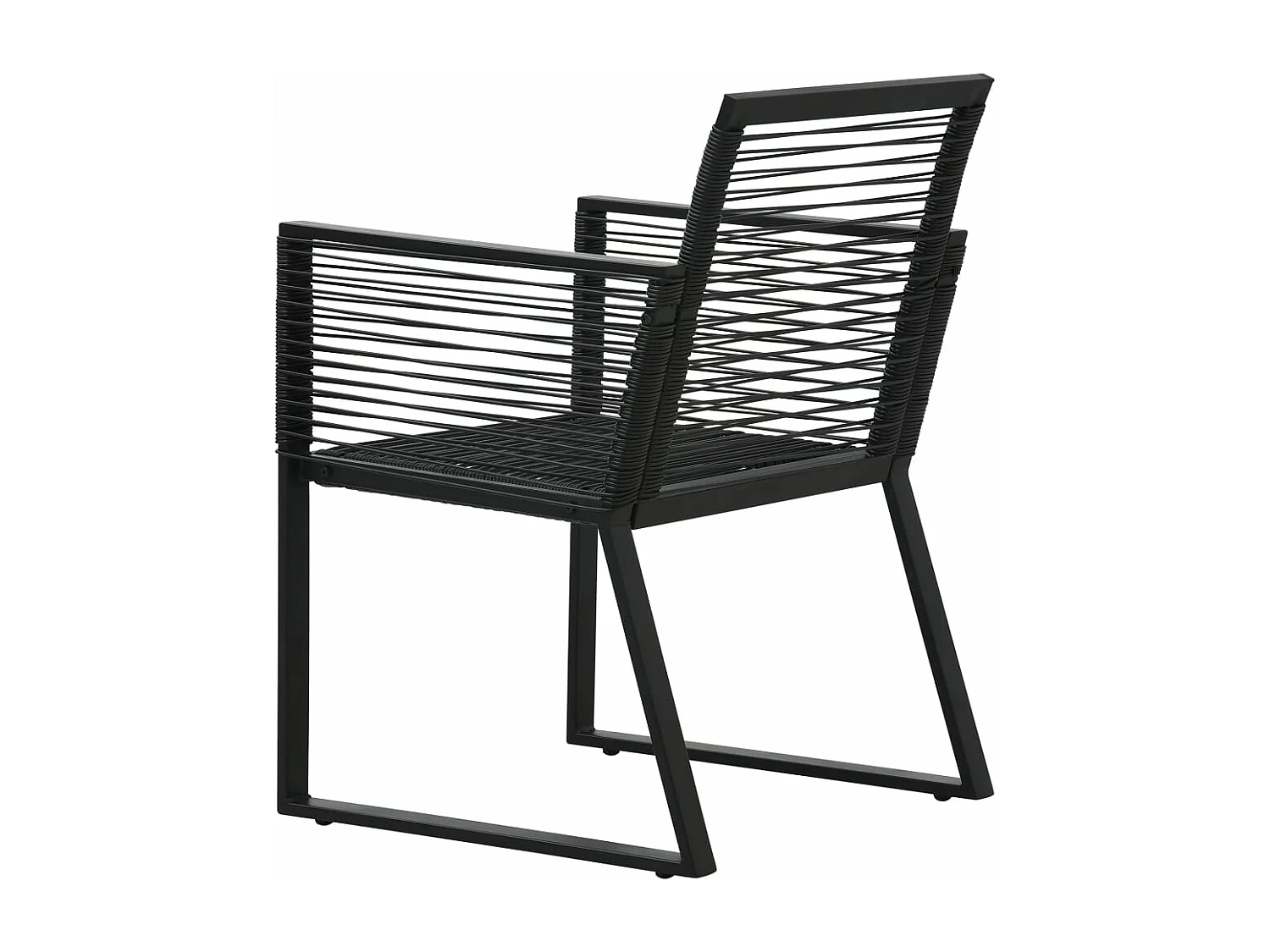 Ensemble à manger d'extérieur 5 pcs Rotin PVC Noir