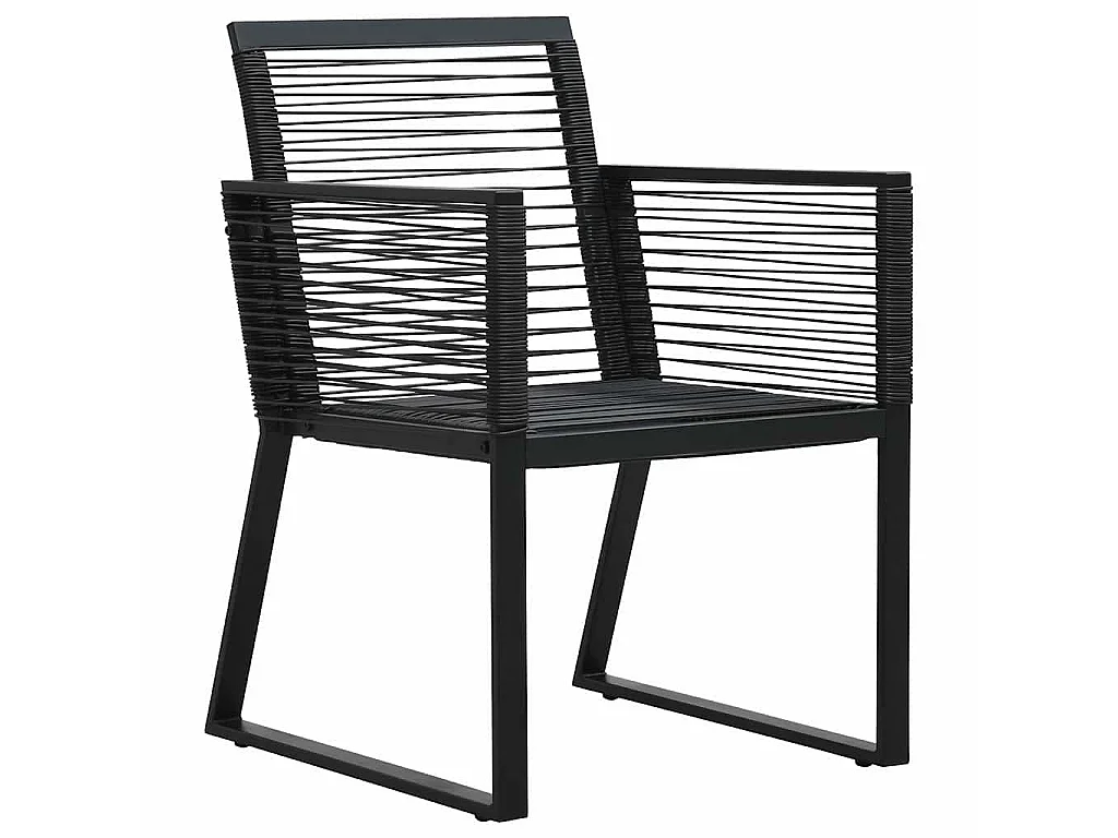 Set da Pranzo da Giardino 5 pz in Rattan PVC Nero