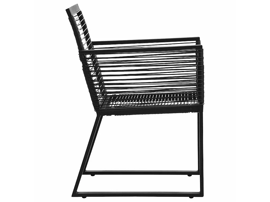 Set da Pranzo da Giardino 5 pz in Rattan PVC Nero