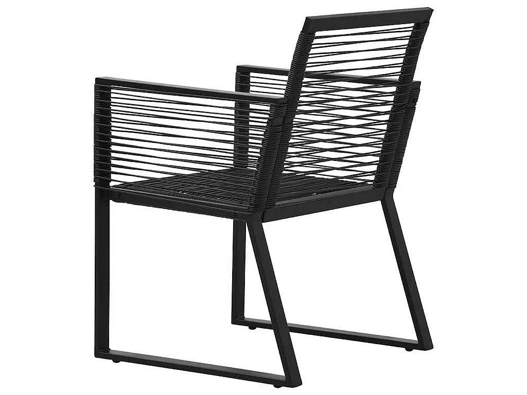 Set da Pranzo da Giardino 5 pz in Rattan PVC Nero