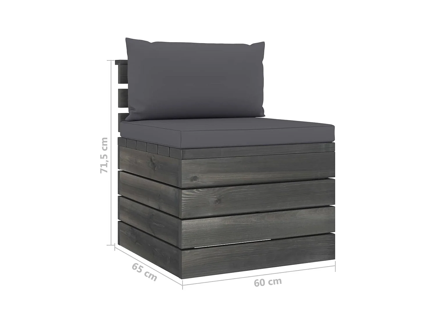 Salon palette de jardin 2 pcs avec coussins Bois de pin massif
