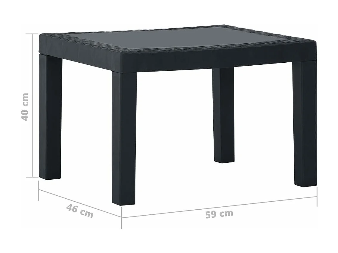 3-delige Loungeset met kussens kunststof grijs
