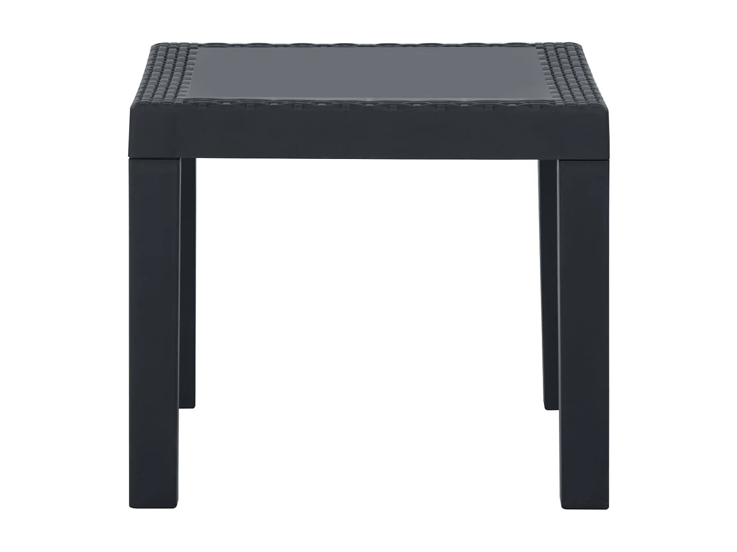 Salon de jardin 3 pcs avec coussins Plastique Gris