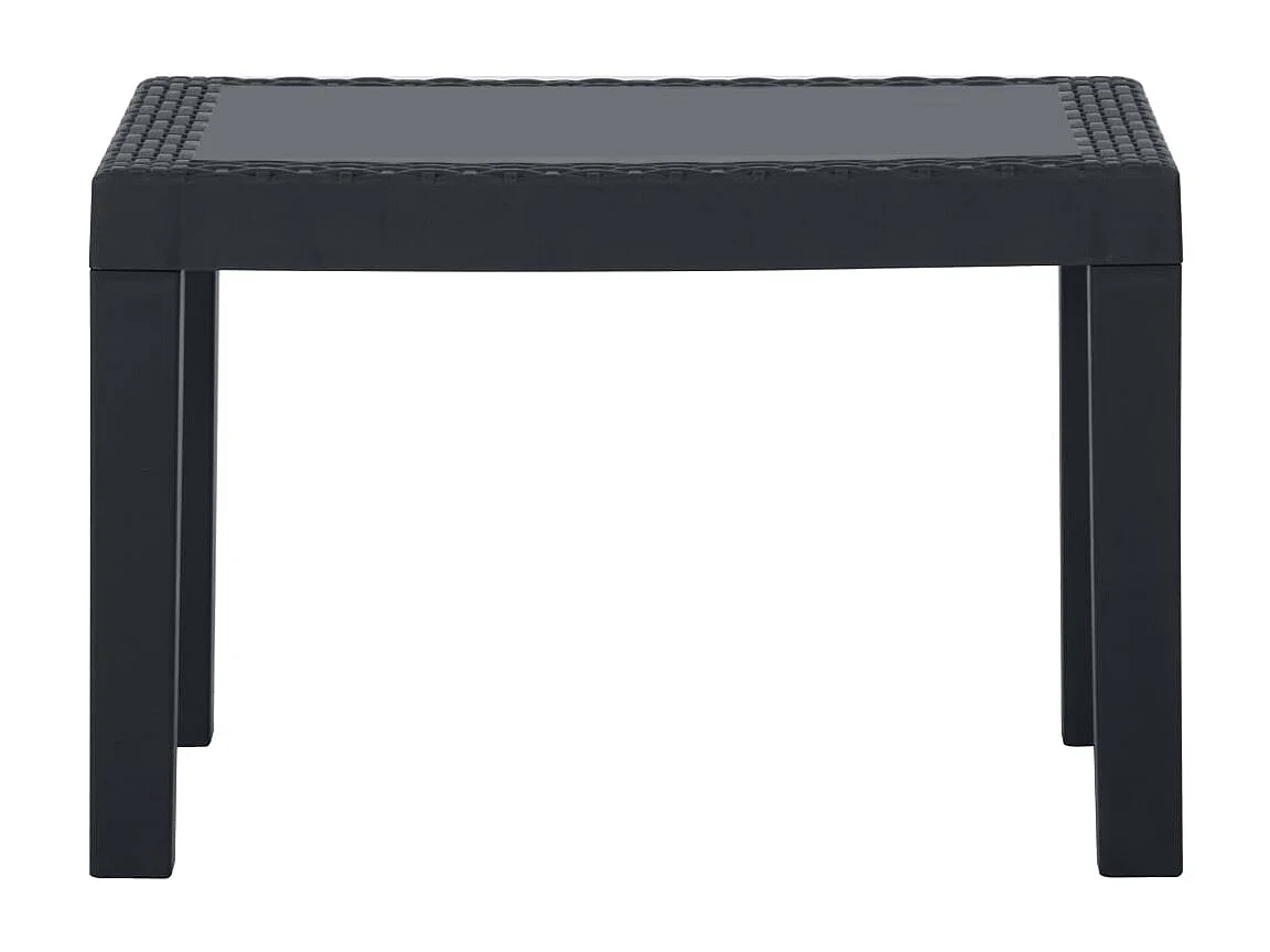 Salon de jardin 3 pcs avec coussins Plastique Gris