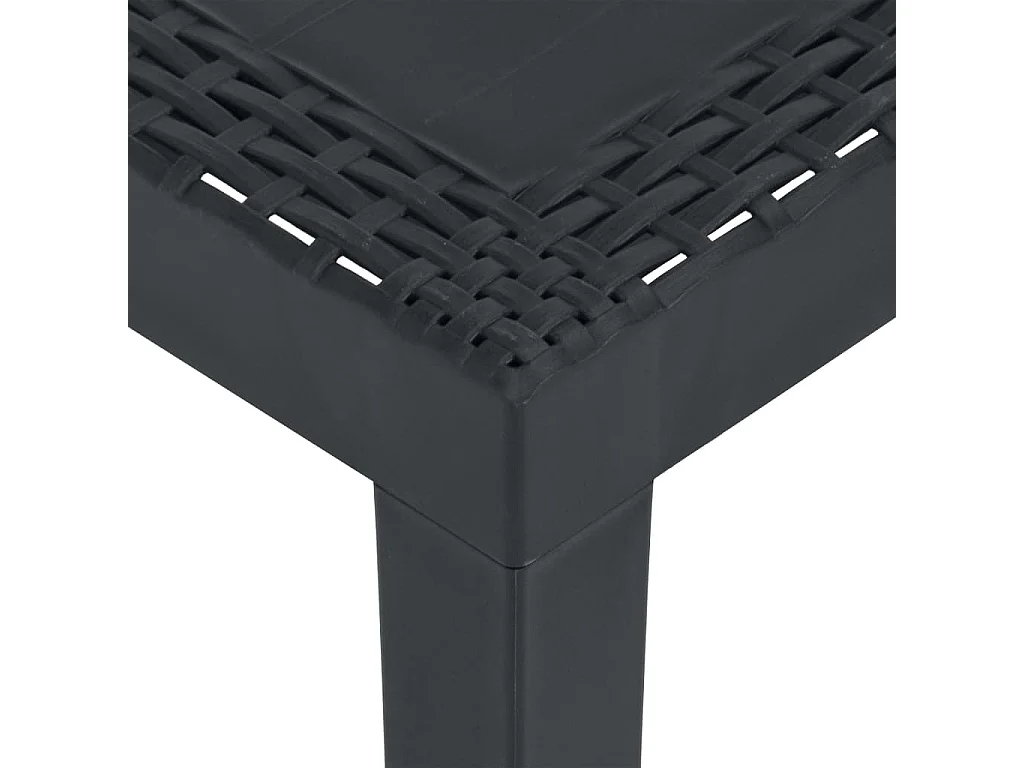 Salon de jardin 3 pcs avec coussins Plastique Gris