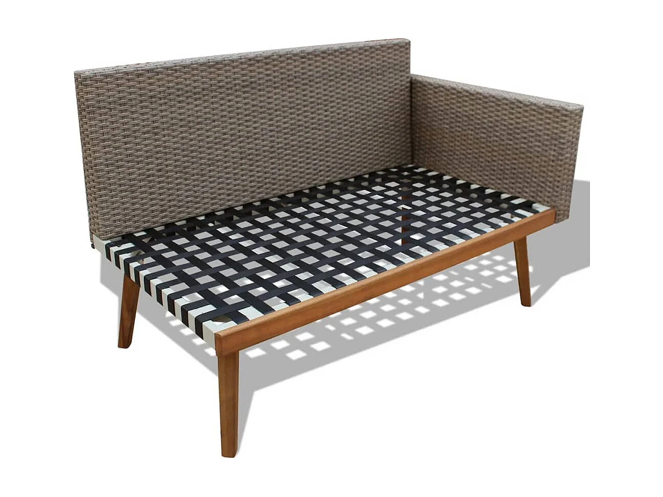 Salon de jardin 4 pcs avec coussins Résine tressée Gris