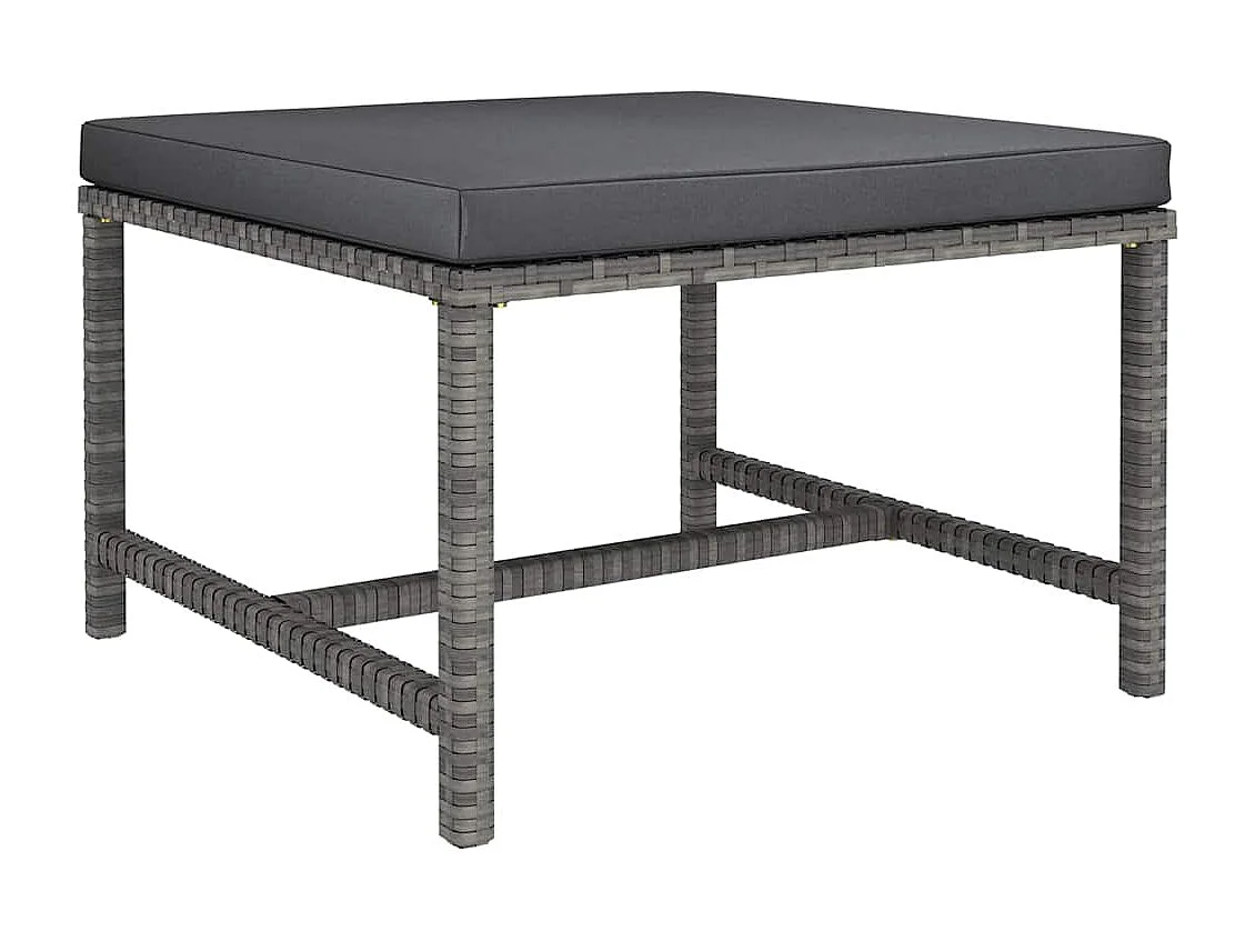 Salon de jardin 12 pcs avec coussins Résine tressée Gris