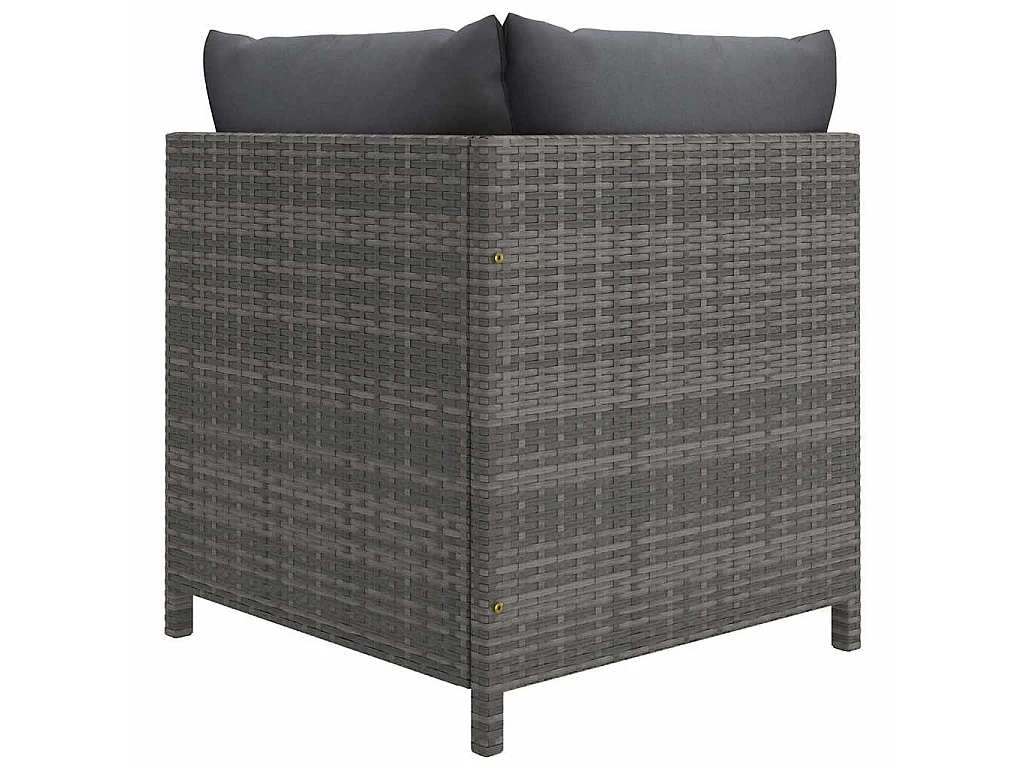Salon de jardin 12 pcs avec coussins Résine tressée Gris