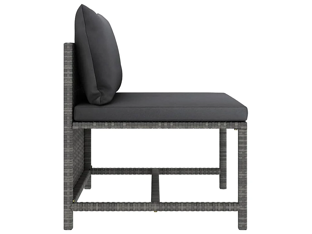 Salon de jardin 12 pcs avec coussins Résine tressée Gris