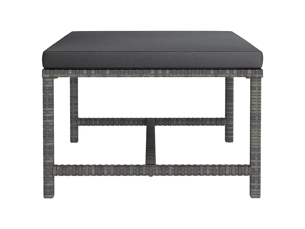 Salon de jardin 12 pcs avec coussins Résine tressée Gris