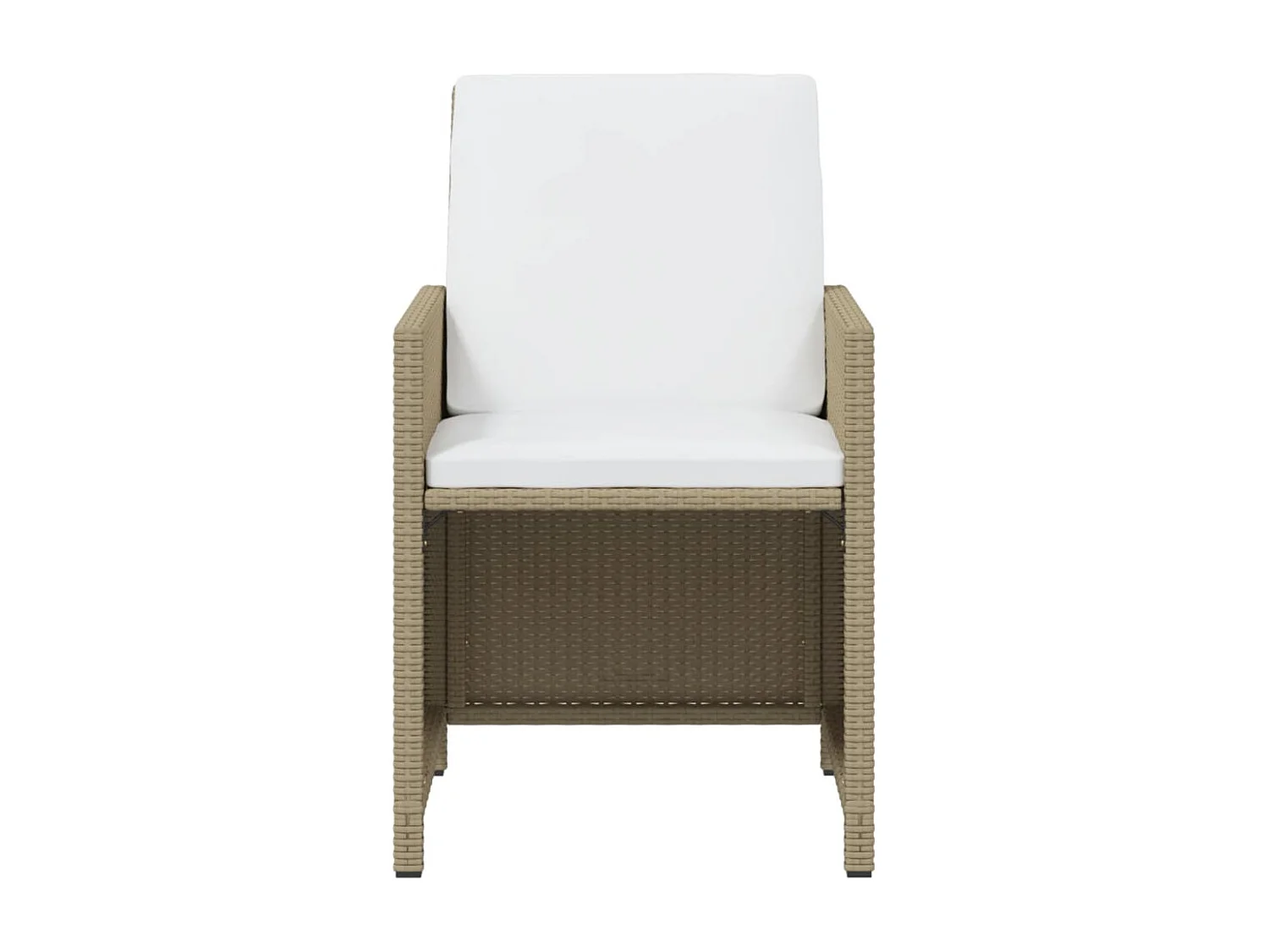 15-delige Tuinset met kussens poly rattan beige