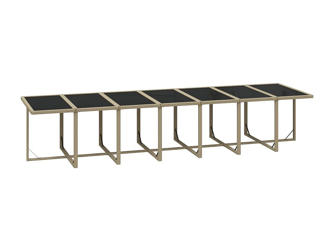 15-delige Tuinset met kussens poly rattan beige