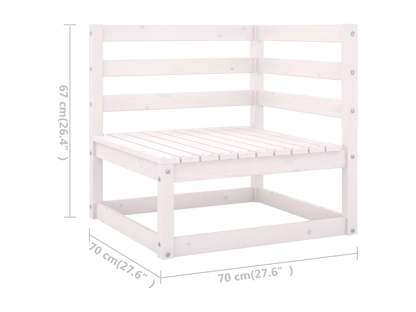 13 pcs conj. lounge de jardim c/ almofadões pinho maciço branco