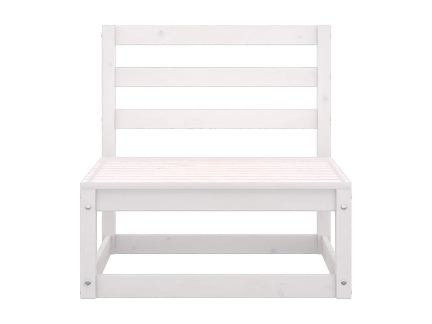 Set Divani da Giardino 5 pz Bianco in Legno Massello di Pino