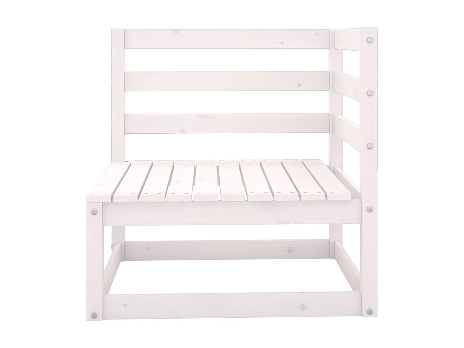 Set Divani da Giardino 5 pz Bianco in Legno Massello di Pino