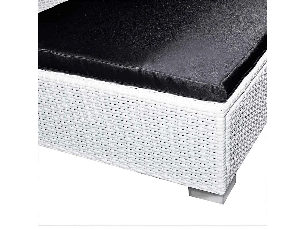 8-tlg. Garten-Lounge-Set mit Auflagen Poly Rattan Weiß