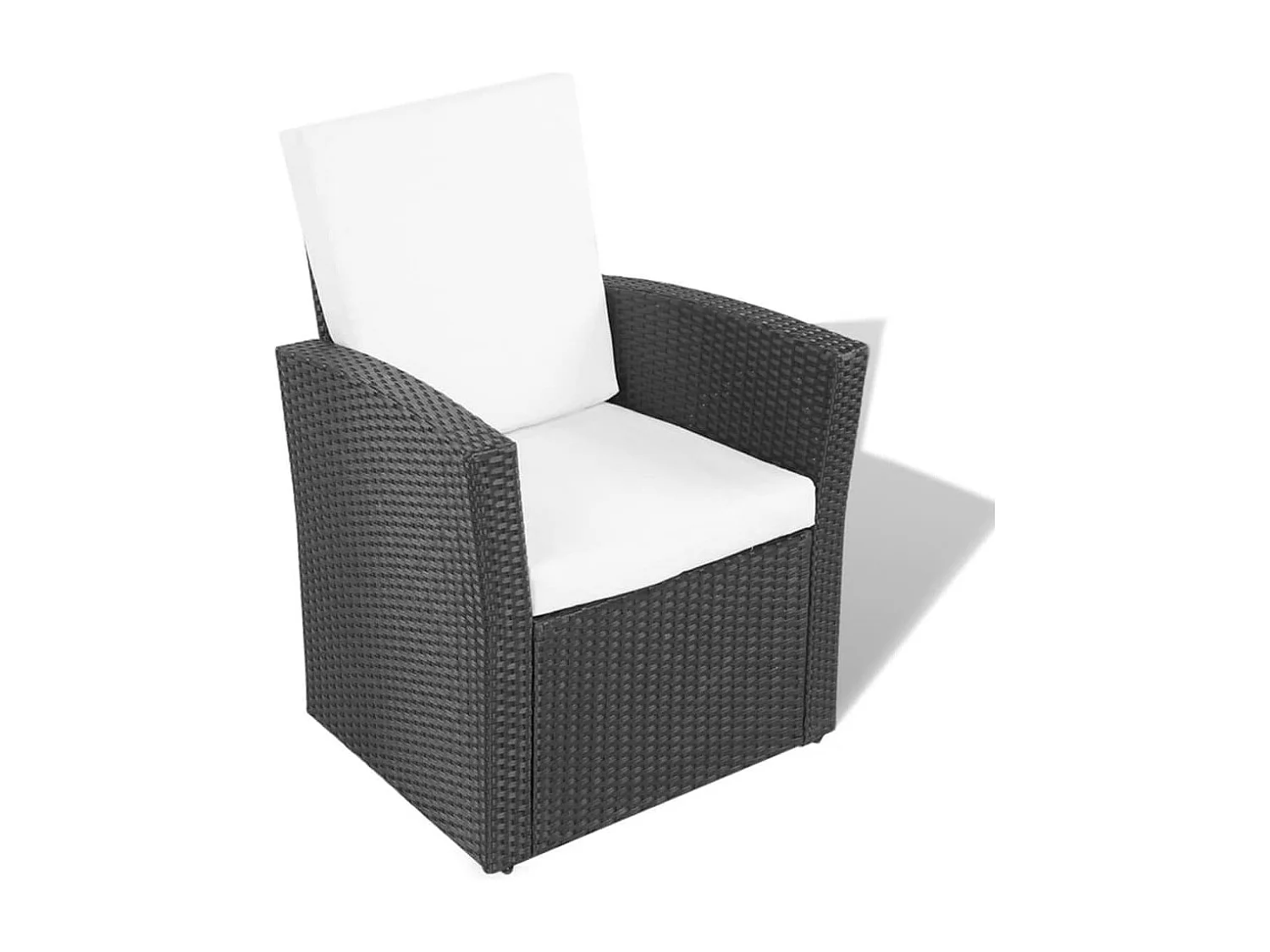 4-tlg. Garten-Lounge-Set mit Kissen Poly Rattan Schwarz