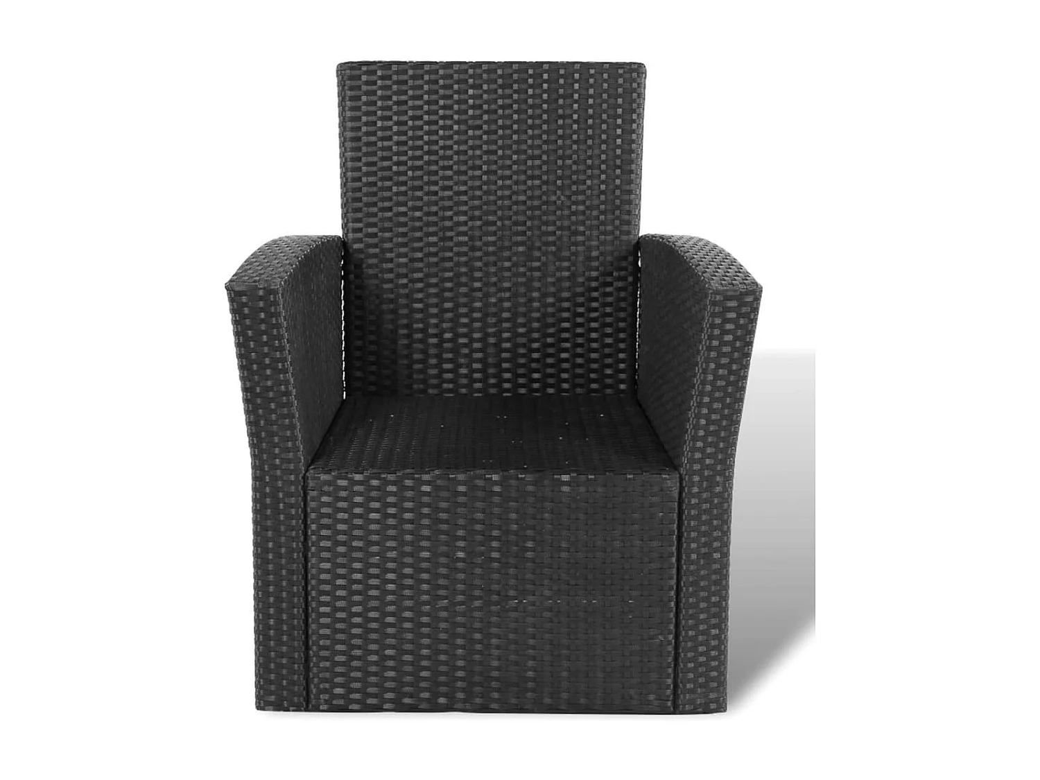4-tlg. Garten-Lounge-Set mit Kissen Poly Rattan Schwarz
