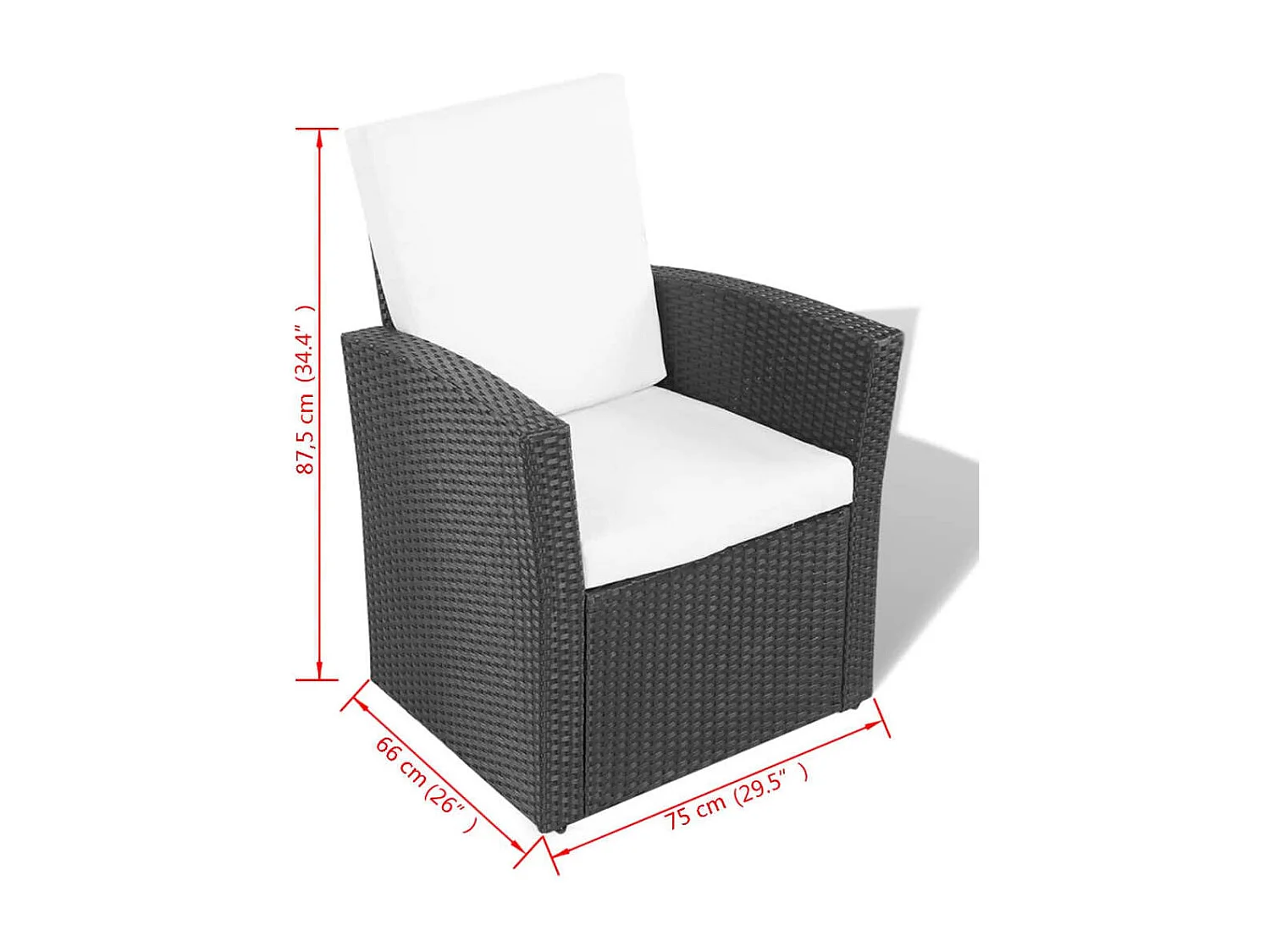 Set Divani da Giardino 4 pz con Cuscini in Polyrattan Nero