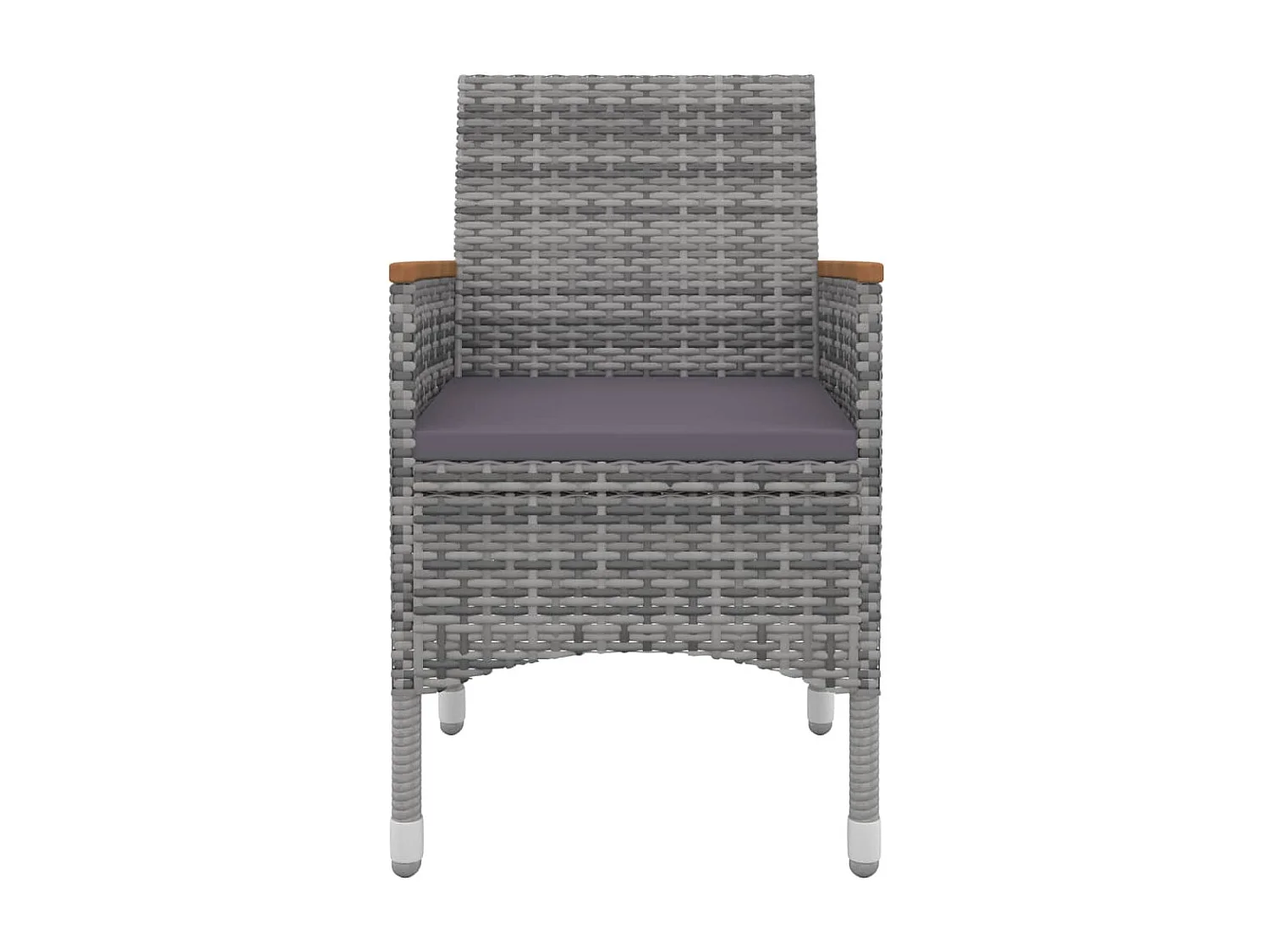 5-tlg. Garten-Essgruppe mit Auflagen Poly Rattan und Glas