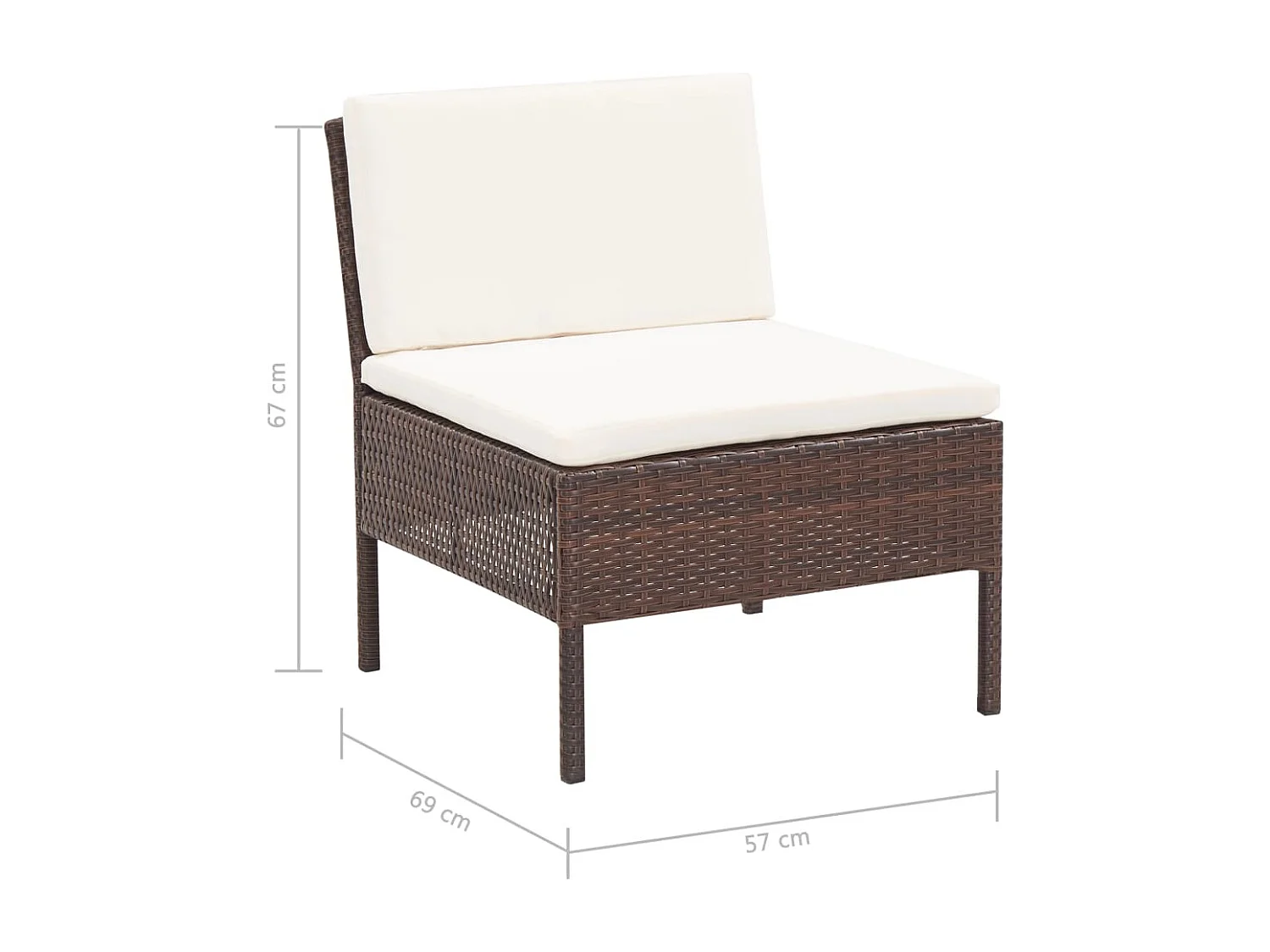 8-tlg. Garten-Lounge-Set mit Auflagen Poly Rattan Braun