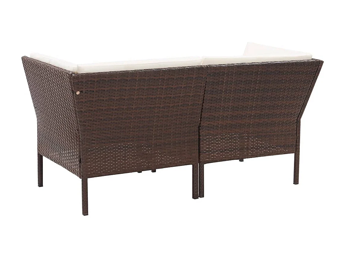 8-tlg. Garten-Lounge-Set mit Auflagen Poly Rattan Braun