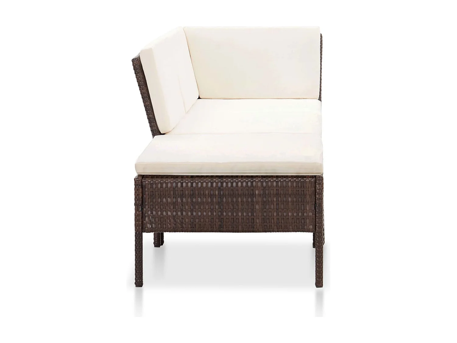 Salon de jardin 8 pcs avec coussins résine tressée marron