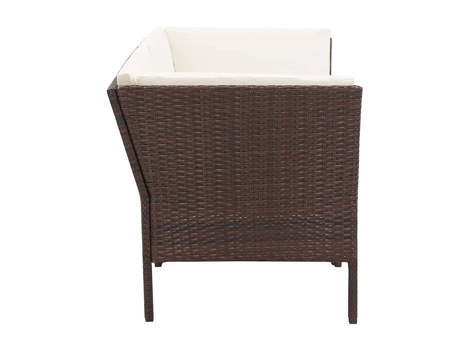 Salon de jardin 8 pcs avec coussins résine tressée marron