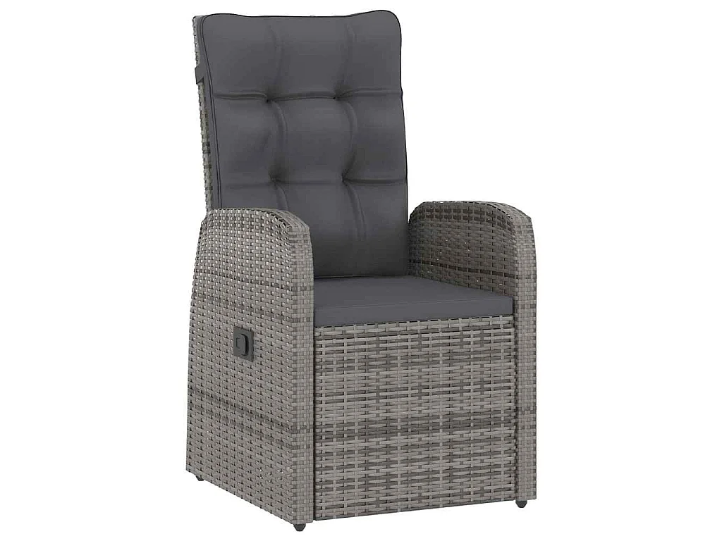 7-delige Tuinset met kussens poly rattan grijs