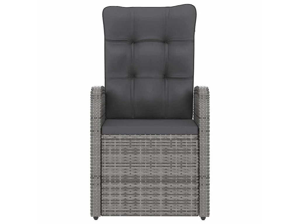 7-delige Tuinset met kussens poly rattan grijs