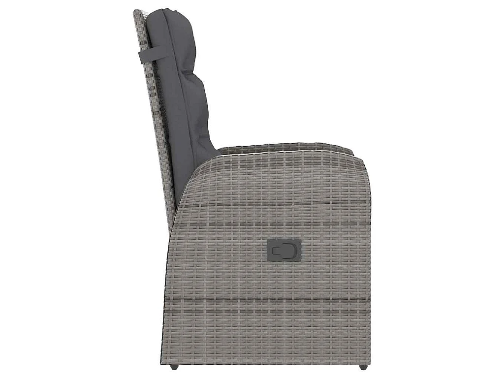 7-delige Tuinset met kussens poly rattan grijs