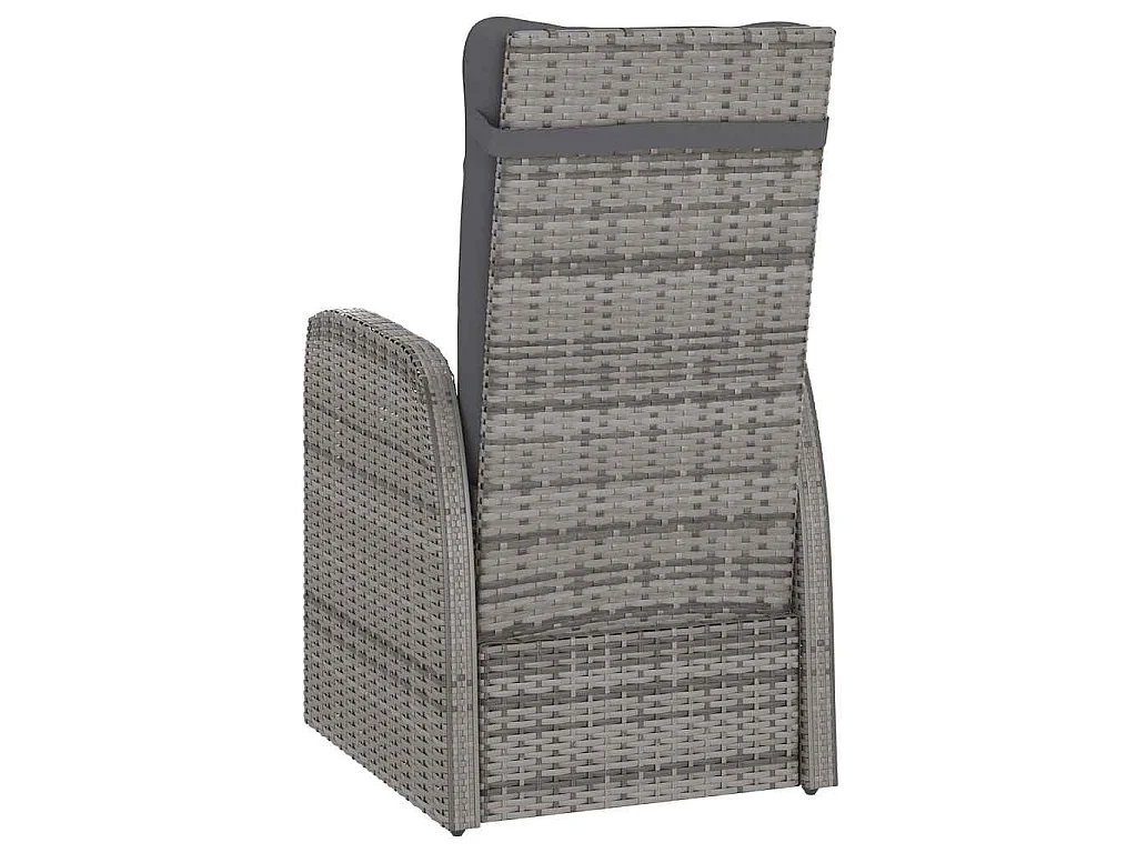 7-delige Tuinset met kussens poly rattan grijs