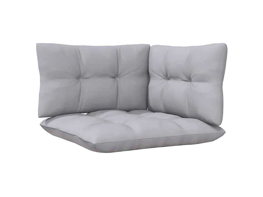 Set Divani da Giardino 6 pz con Cuscini Grigi Massello di Pino