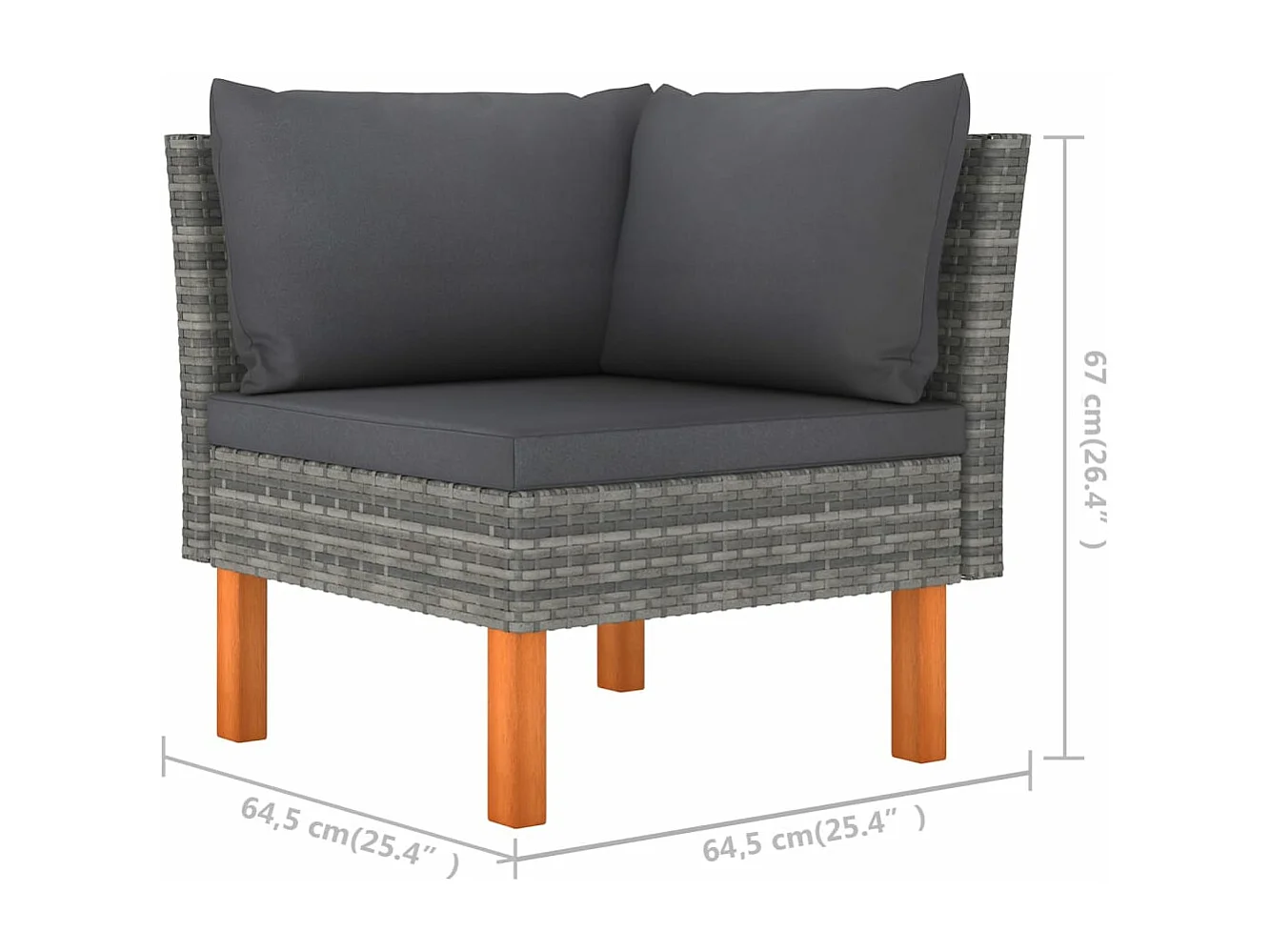 Salon de jardin 4 pcs avec coussins Résine tressée Gris