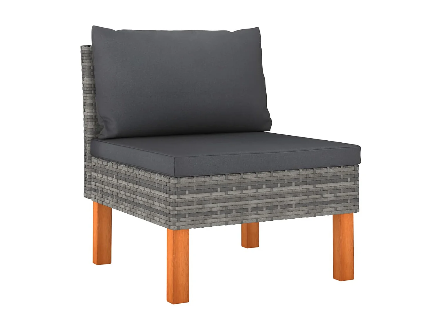 Salon de jardin 4 pcs avec coussins Résine tressée Gris