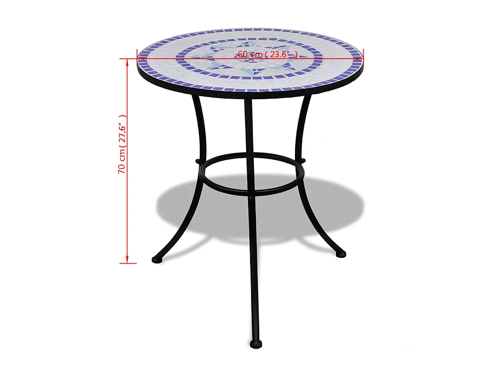 Ensemble de bistro 3 pcs Carreaux céramiques Bleu et blanc