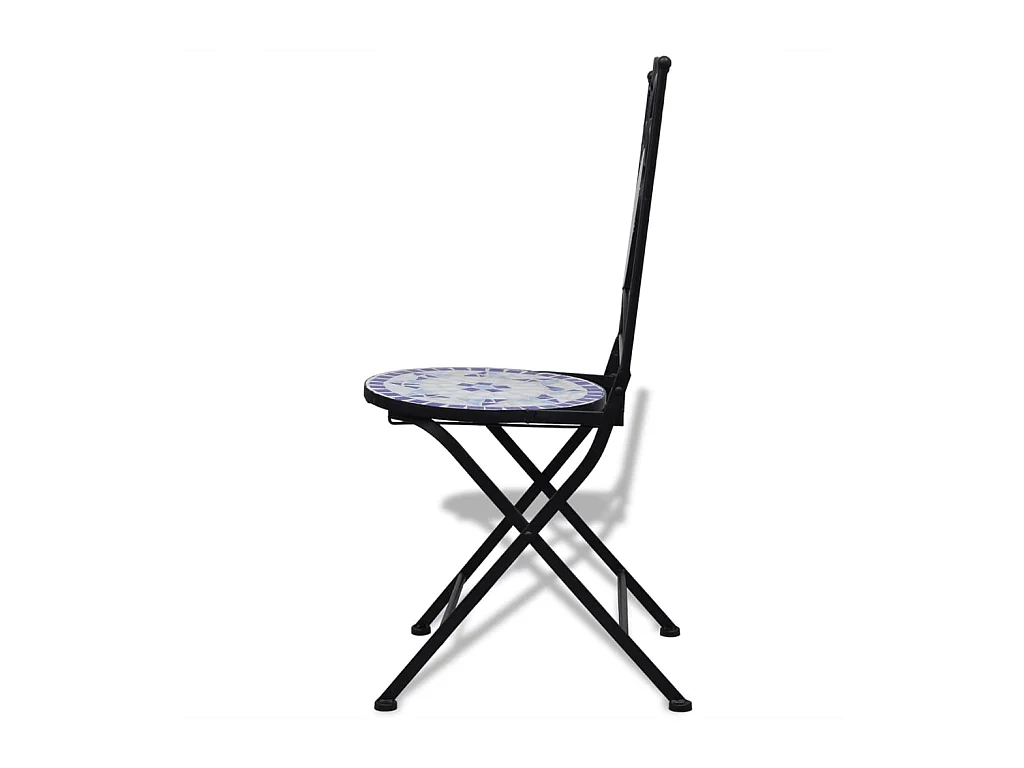 Ensemble de bistro 3 pcs Carreaux céramiques Bleu et blanc