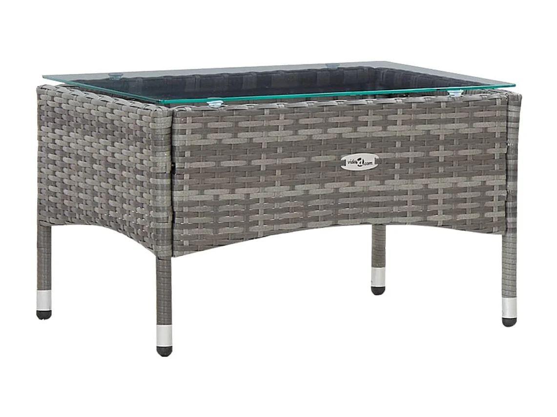 Set Divani da Giardino 4 pz con Cuscini in Polyrattan Grigio