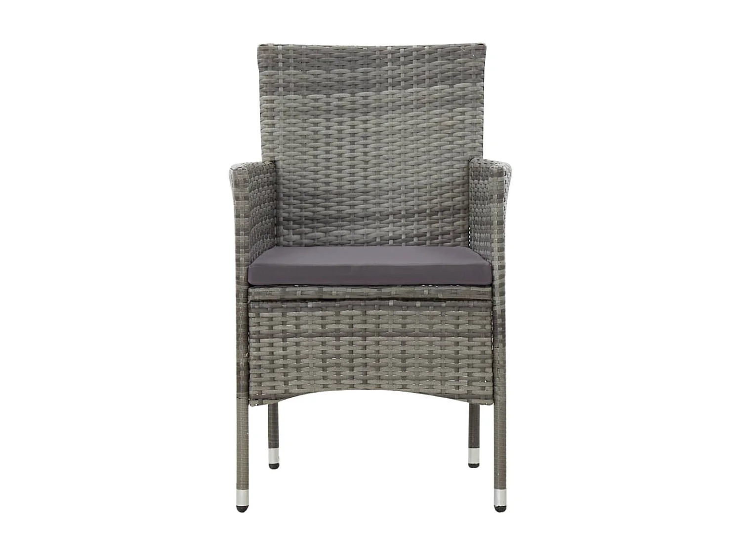 Set Divani da Giardino 4 pz con Cuscini in Polyrattan Grigio