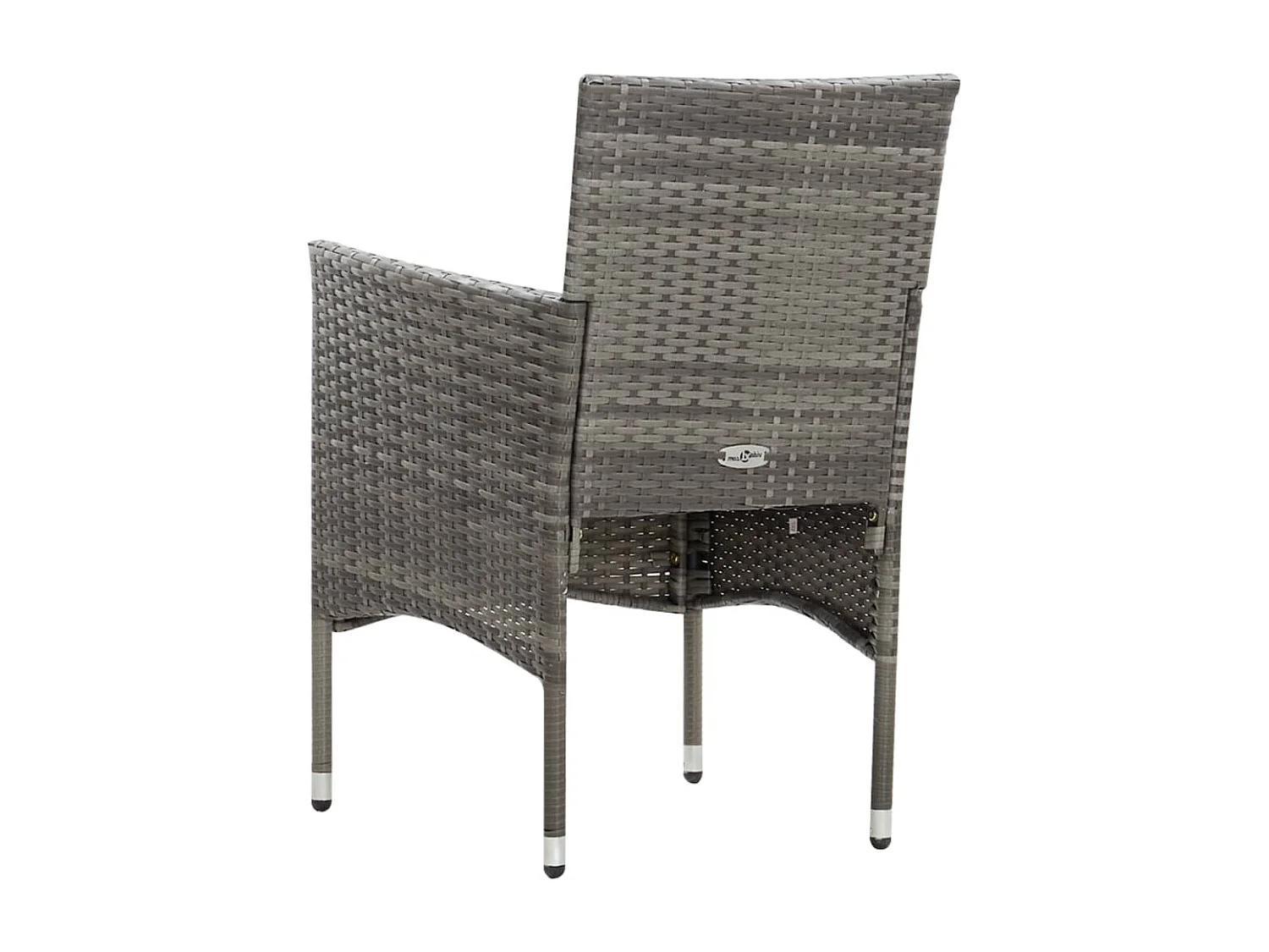 Set Divani da Giardino 4 pz con Cuscini in Polyrattan Grigio